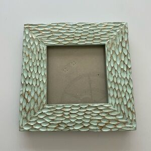 Nicole Miller Teal and Gold Textured Square Picture Frame